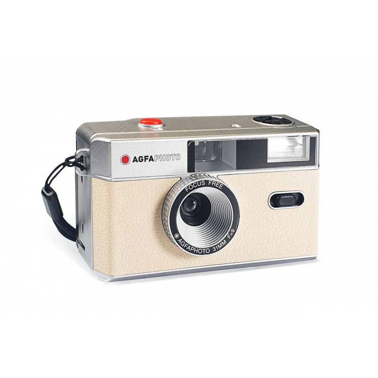 Aparat foto pe film AgfaPhoto 35mm, blitz, bej