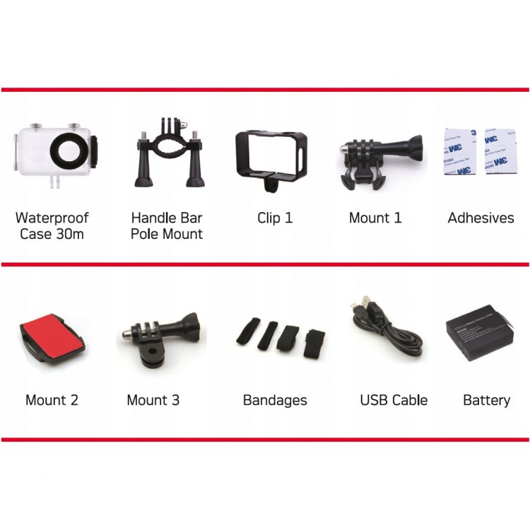 Camera de actiune Agfa AC7000 2.7K 16MP WiFi 2x LCD