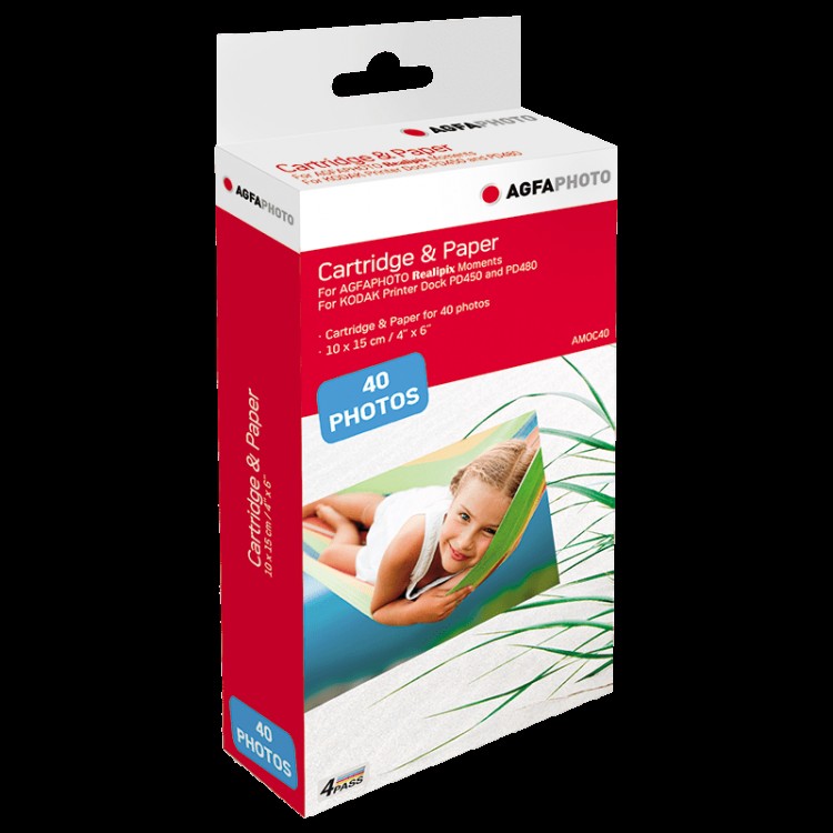 Hartie imprimanta, Agfaphoto 10x15cm, 40 buc, Model Amoc40