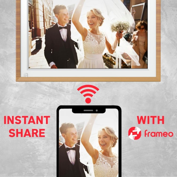 Rama foto digitala, agfaphoto, apf1000, 10 inci, 32 GB, Wi-Fi, prezentare automata de diapozitive, senzor de miscare, statie meteo, calendar, ceas, maro