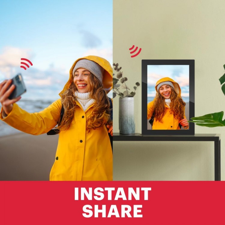 Rama foto digitala din sticla, AGFAPHOTO Realiview APF1000 Wi-Fi GL,10', 32GB, Touch Screen, negru