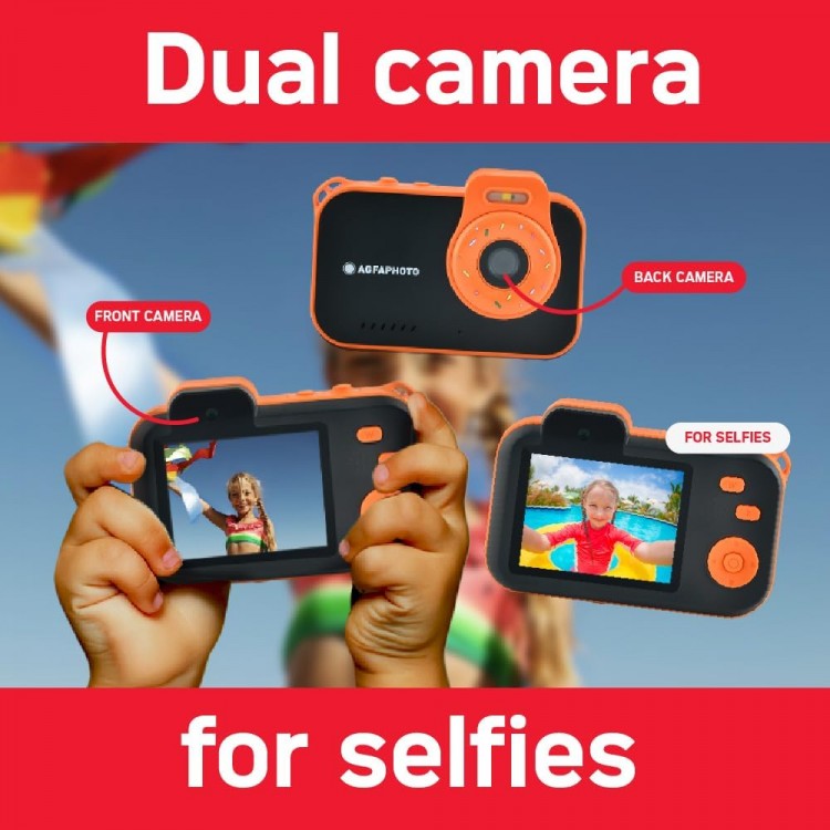 Aparat foto subacvatic pentru copii AgfaPhoto Realikids Cam Waterproof 2, Negru