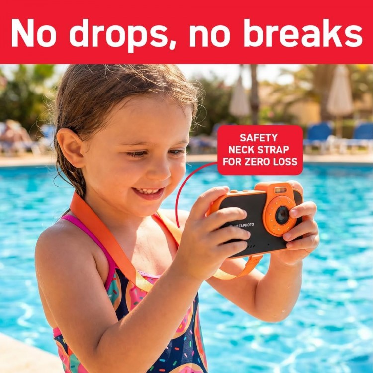 Aparat foto subacvatic pentru copii AgfaPhoto Realikids Cam Waterproof 2, Negru