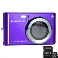 Pachet Camera foto digitala AgfaPhoto DC5200 21MP HD 720p Violet, si card 32 GB