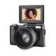 Kit Vlogging Agfaphoto Realishot VLG4K-DIGS, Camera 4K, zoom digital 16X, include obiectiv wide-angle, trepied cu baterie externa, telecomanda, microfon, Negru
