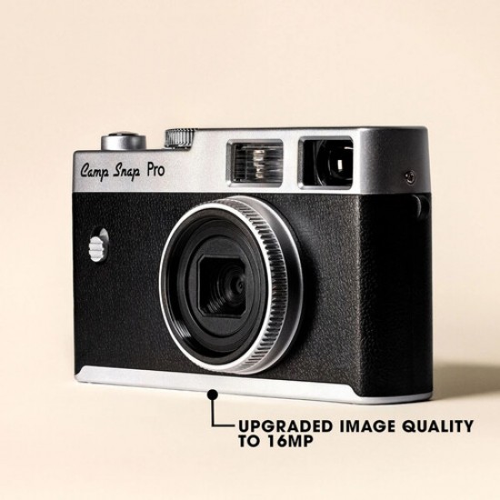 Camera Foto Digitala Retro Camp Snap CS-PRO, 16MP, Fara Ecran, Blitz Xenon, 4 Filtre Vintage, USB-C, Negru