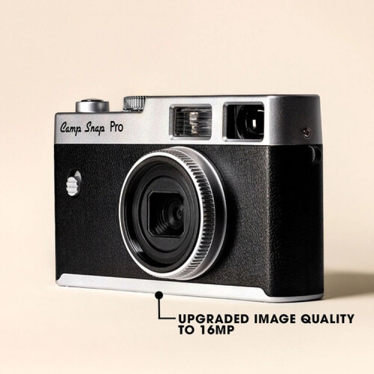 Camera Foto Digitala Retro Camp Snap CS-PRO, 16MP, Fara Ecran, Blitz Xenon, 4 Filtre Vintage, USB-C, Negru