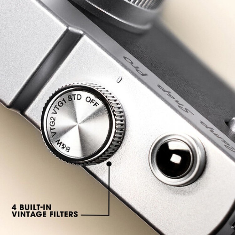 Camera Foto Digitala Retro Camp Snap CS-PRO, 16MP, Fara Ecran, Blitz Xenon, 4 Filtre Vintage, USB-C, Negru