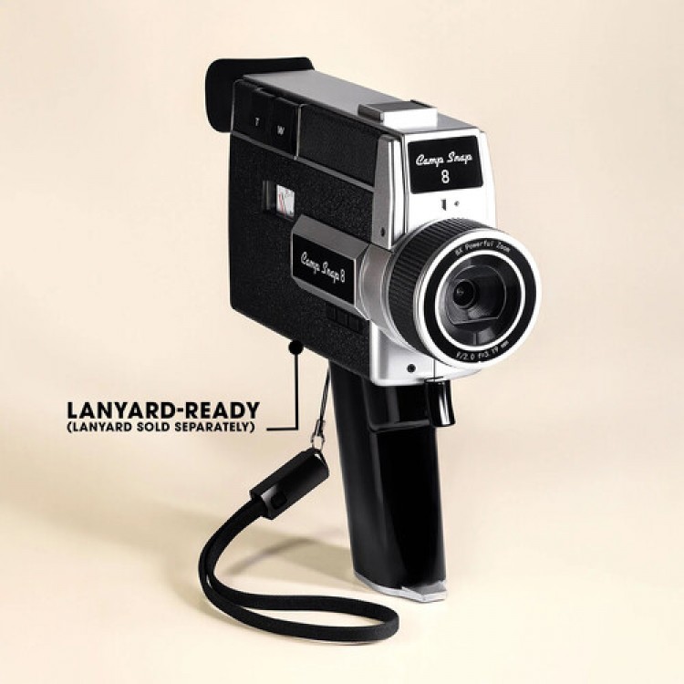 Camera Video Digitala Retro Camp Snap CS-8, 2.7K, Stil Super 8, Fara Ecran, 5 Filtre Vintage, Zoom Digital 8x, USB-C, Negru