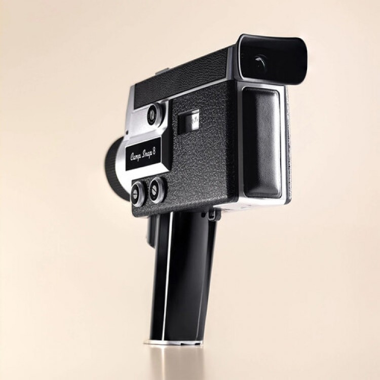 Camera Video Digitala Retro Camp Snap CS-8, 2.7K, Stil Super 8, Fara Ecran, 5 Filtre Vintage, Zoom Digital 8x, USB-C, Negru
