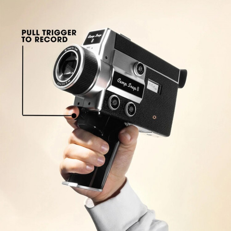 Camera Video Digitala Retro Camp Snap CS-8, 2.7K, Stil Super 8, Fara Ecran, 5 Filtre Vintage, Zoom Digital 8x, USB-C, Negru