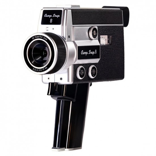 Camera Video Digitala Retro Camp Snap CS-8, 2.7K, Stil Super 8, Fara Ecran, 5 Filtre Vintage, Zoom Digital 8x, USB-C, Negru