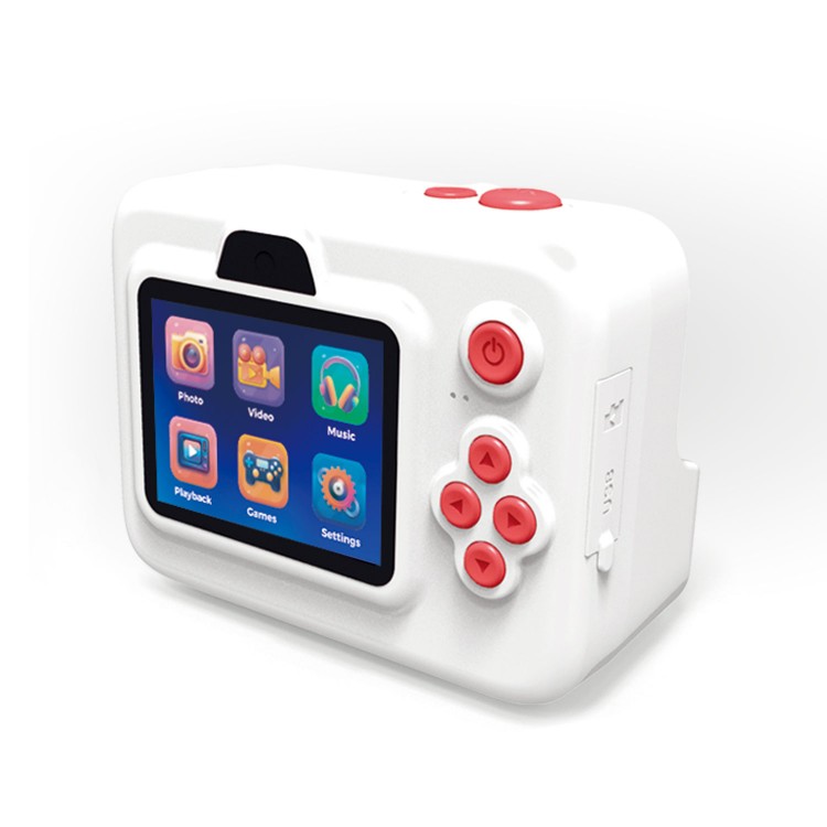 Aparat Foto Instant pentru Copii Easypix InstaFun, 12Mpx, FULL HD, 5 jocuri, player muzical, printare termica Alb-Negru, Alb