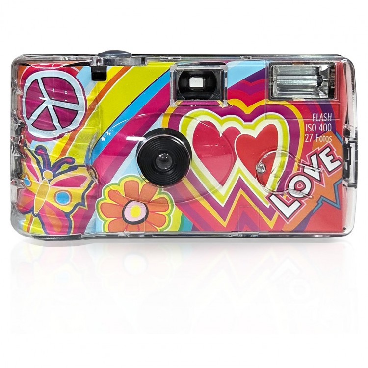 Aparat Foto Single Use cu blit, Love Peace, ISO 400, 27 fotografii