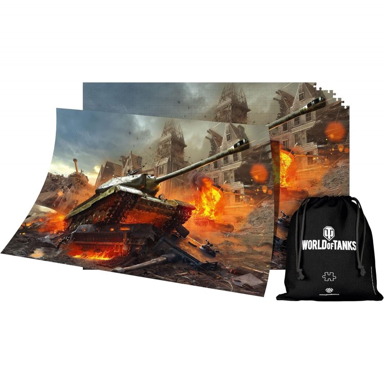 Puzzle premium World of Tanks: New Frontiers, Good Loot, 1000 de piese, 68 x 48 cm, include poster si geanta