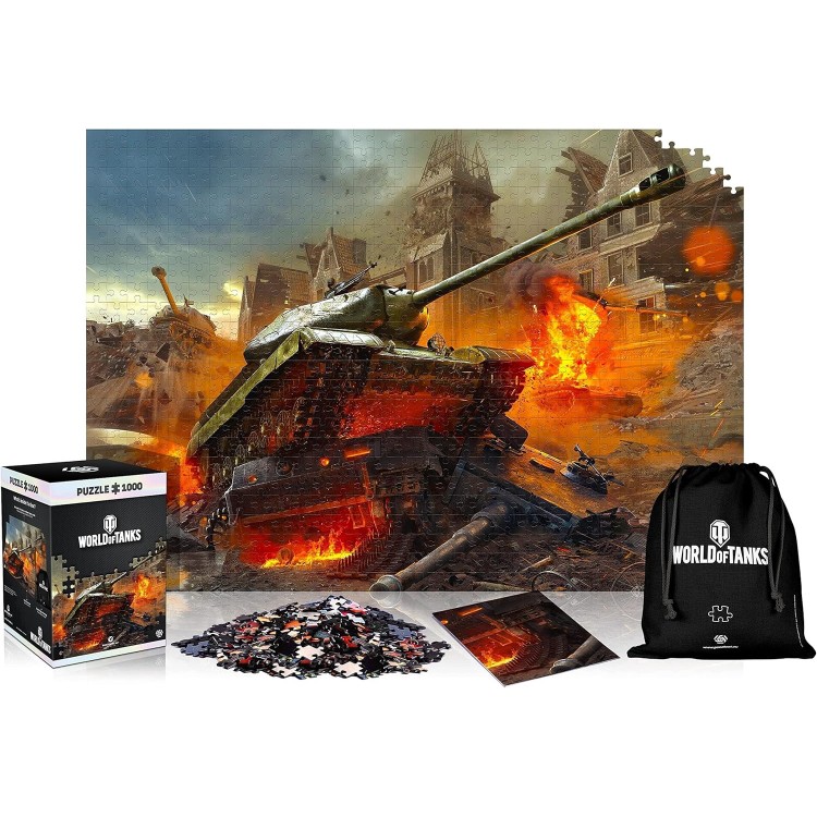 Puzzle premium World of Tanks: New Frontiers, Good Loot, 1000 de piese, 68 x 48 cm, include poster si geanta