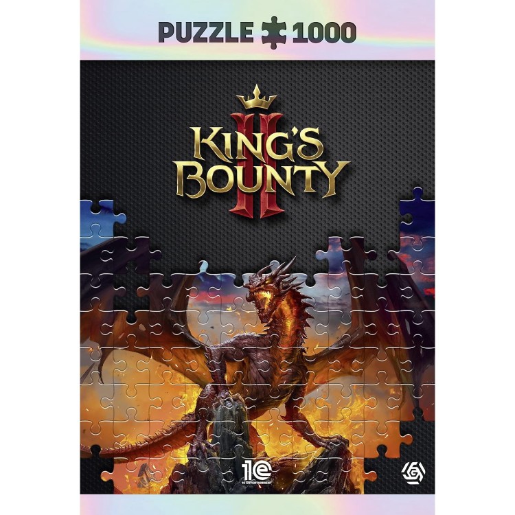Puzzle premium King's Bounty II: Dragon, Good Loot, 1000 piese, 68 x 48 cm, include poster si geanta