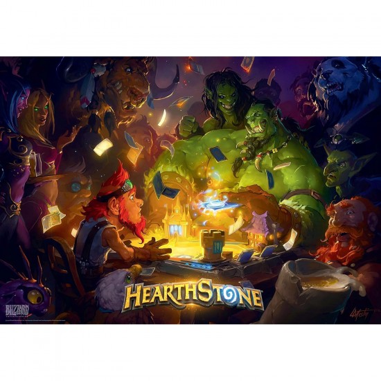 Puzzle premium Hearthstone: Heroes of Warcraft, Good Loot, 1000 de piese, 68 x 48 cm, include poster si geanta