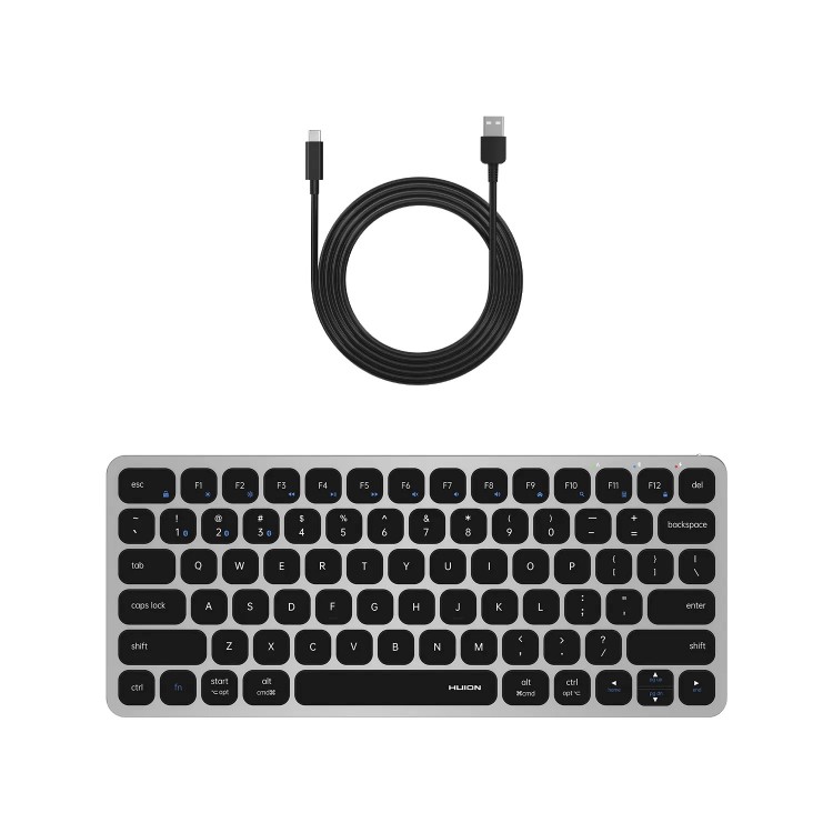 Tastatura Wireless slim Huion Bluetooth 5.1, Multi Device, Scissor Switch Keys, aliaj de aluminiu