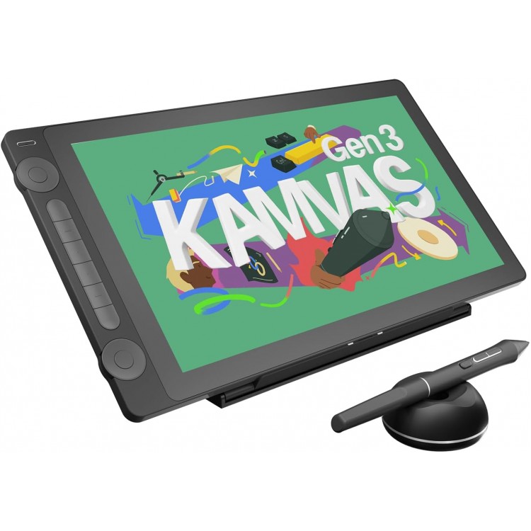 Tableta grafica Huion Kamvas 16 GEN 3 GS1563, cu Display, Presiune 16384, 5080lpi, Negru