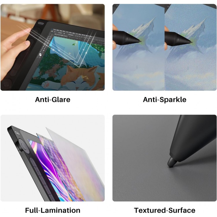 Tableta grafica Huion Kamvas 16 GEN 3 GS1563, cu Display, Presiune 16384, 5080lpi, Negru