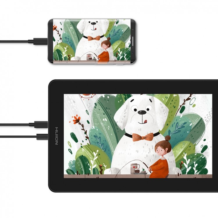 Tableta grafica Huion Kamvas 12, 11.6" FHD, 8192 niveluri presiune, include Manusa, 10 varfuri de rezerva