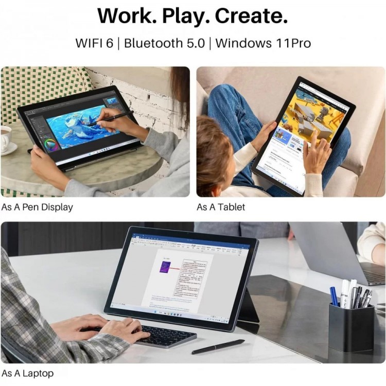 Pen computer all-in-one Huion Kamvas Studio 16 KS1601, 15,8 inci cu ecran tactil QHD 2.5K, 100% Adobe RGB, Windows 11 Pro, Intel Core i7, 16G RAM + 512G SSD