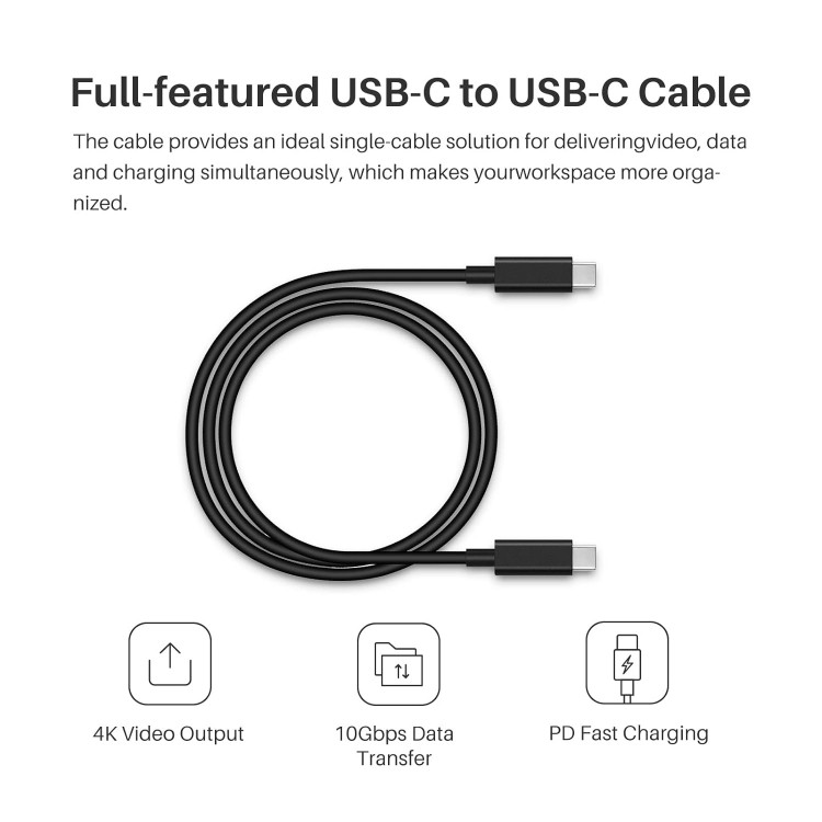 Cablu USB-C Huion UC06, USB3.1 GEN2, 10 Gbps, compatibil cu tablete grafice Huion