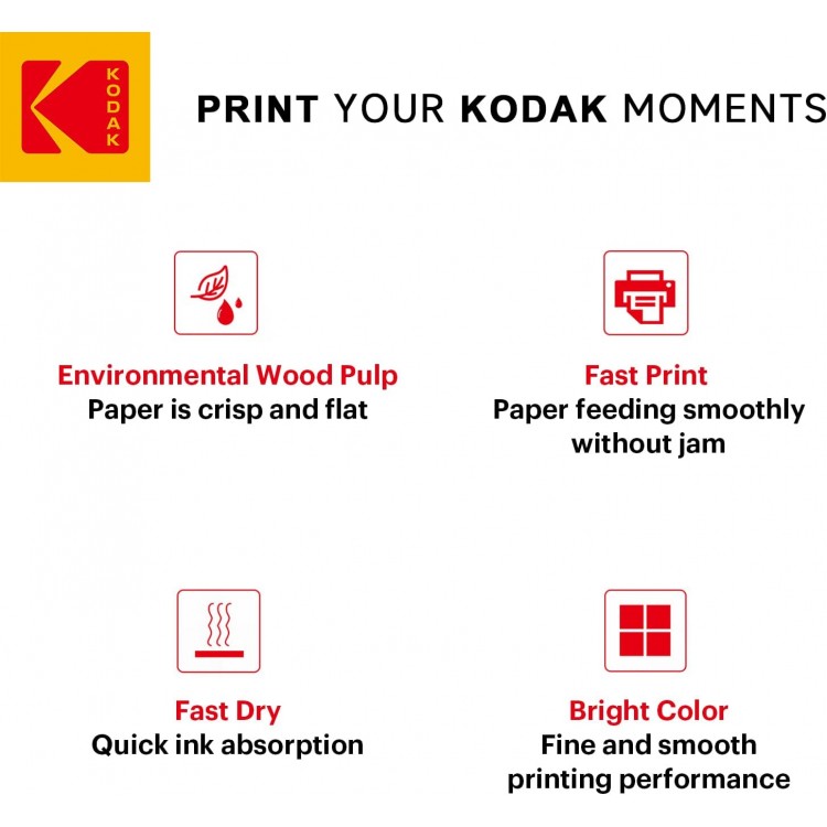 Hartie foto Kodak autocolant, 255 g/m&sup2;, 10x15cm x20 Bucati
