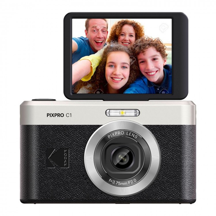 Aparat Foto Kodak PixPro C1, 13 MP, Zoom 4X, Vlogging, Full HD, Negru