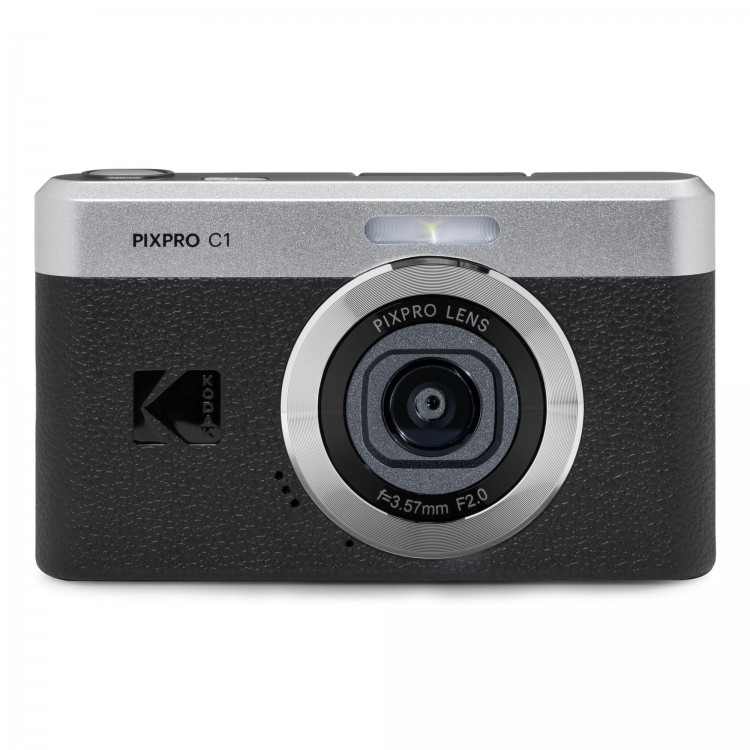 Pachet Aparat Foto KODAK PIXPRO C1 Retro Vlogging Camera – Full HD Flip Screen, 13MP, 4x Zoom, Negru, include card 16GB Kodak si cititor carduri