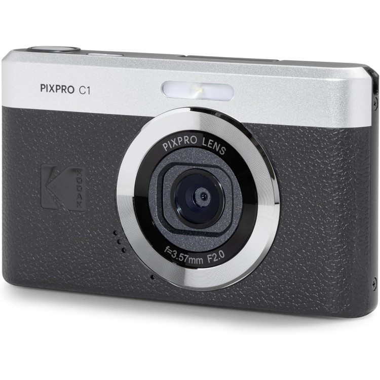 Pachet Aparat Foto KODAK PIXPRO C1 Retro Vlogging Camera – Full HD Flip Screen, 13MP, 4x Zoom, Negru, include card 16GB Kodak si cititor carduri