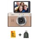 Pachet Aparat Foto KODAK PIXPRO C1 Retro Vlogging Camera – Full HD Flip Screen, 13MP, 4x Zoom, Maro, include card 16GB Kodak si cititor carduri