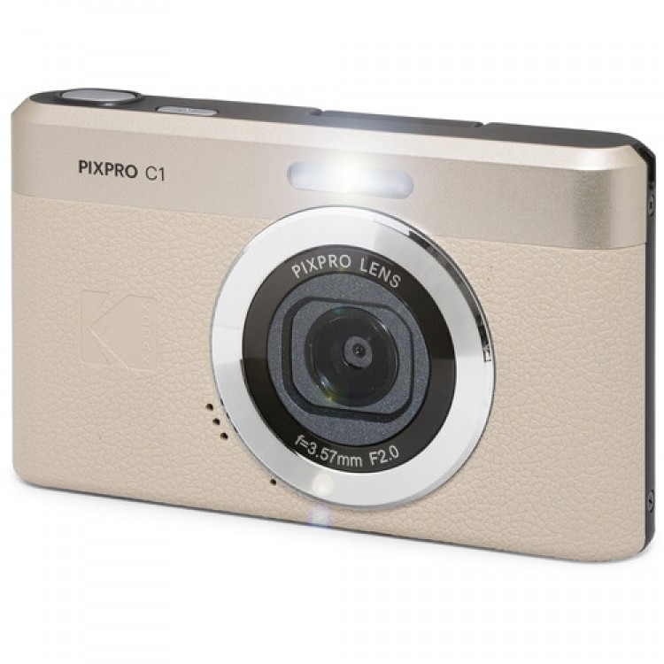 Aparat Foto Kodak PixPro C1, 13 MP, Zoom 4X, Vlogging, Full HD, Crem