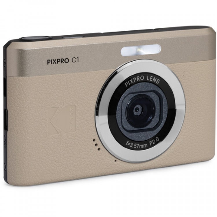 Aparat Foto Kodak PixPro C1, 13 MP, Zoom 4X, Vlogging, Full HD, Crem