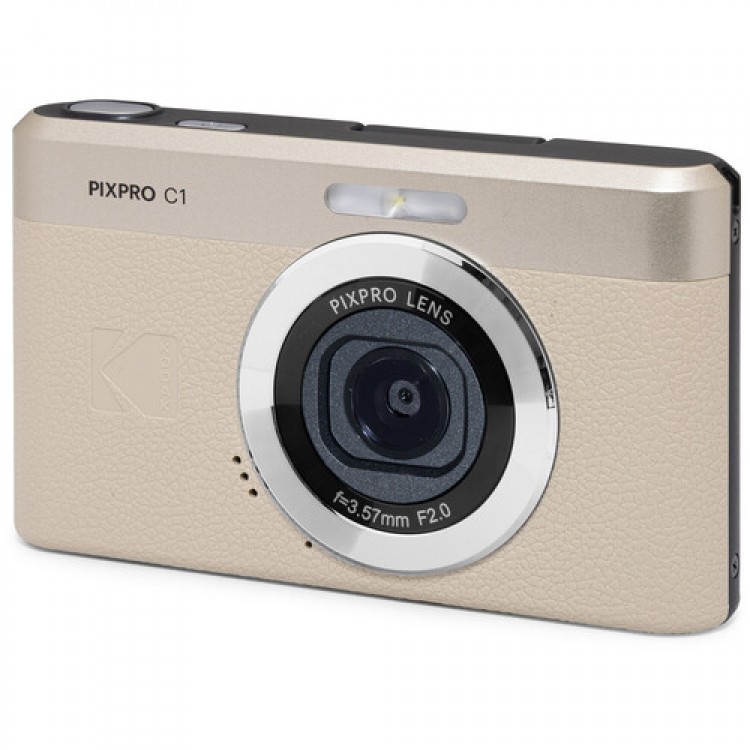 Aparat Foto Kodak PixPro C1, 13 MP, Zoom 4X, Vlogging, Full HD, Crem