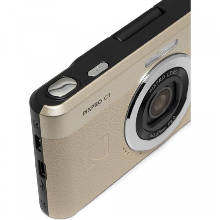 Aparat Foto Kodak PixPro C1, 13 MP, Zoom 4X, Vlogging, Full HD, Crem