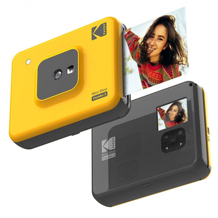 Camera foto Instant Kodak Mini Shot Combo 3,10 MP, Galben