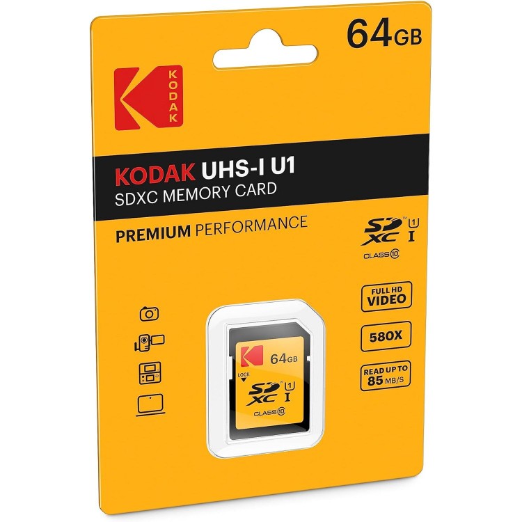 Card de memorie Kodak Premium Performance SDHC 64 GB, UHS-I V10 U1 Clasa 10