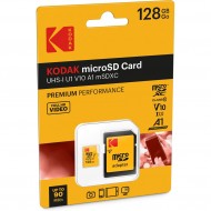 Card de memorie Kodak Premium Performance microSD 128 GB, UHS-I V10 U1 Clasa 10, include adaptor SD