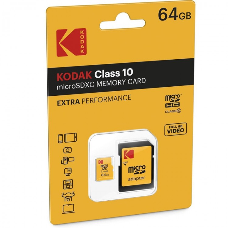Card memorie Kodak EXTRA MicroSDHC 64GB Clasa 10 UHS-1