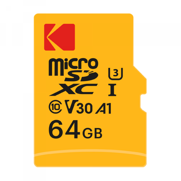 Card de memorie Kodak Ultra Performance microSD 64 GB, UHS-I U3 V30 A1 Clasa 10, viteze de pana la 100MB/s, ideal pentru 4K, smartphone si drone. include adaptor SD