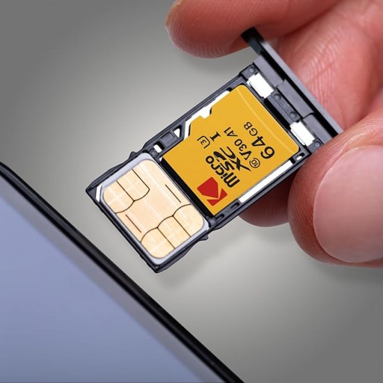 Card de memorie Kodak Ultra Performance microSD 64 GB, UHS-I U3 V30 A1 Clasa 10, viteze de pana la 100MB/s, ideal pentru 4K, smartphone si drone. include adaptor SD