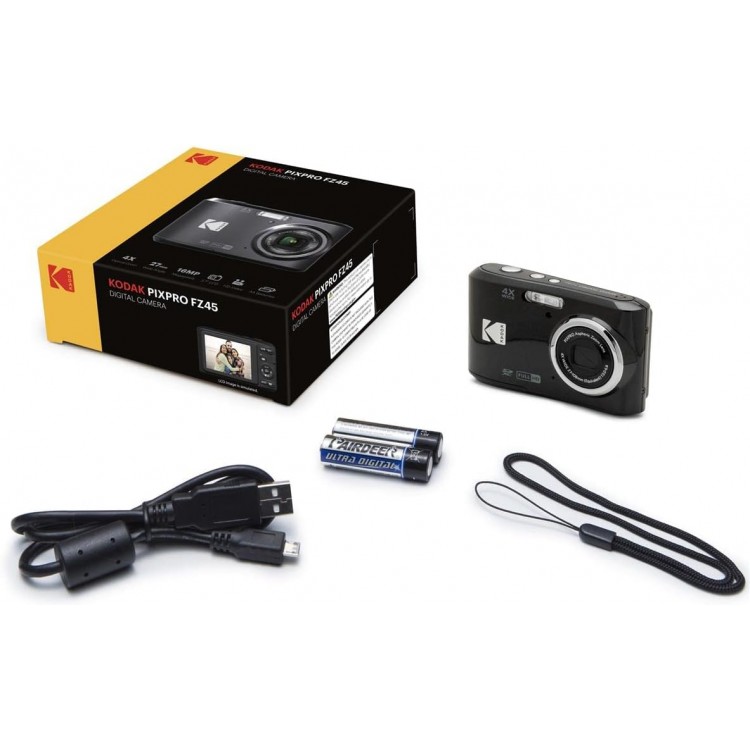 Aparat Foto Kodak PixPro FZ45, 16 MP, Zoom 4X, Vlogging, Full HD – 1080p, Negru