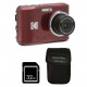 Pachet Aparat Foto Kodak PixPro FZ45, 16 MP, Zoom 4X, Vlogging, Full HD – 1080p, Rosu, include geanta transport si card 32 GB