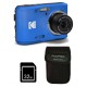 Pachet Aparat Foto Kodak PixPro FZ45, 16 MP, Zoom 4X, Vlogging, Full HD – 1080p, Albastru, include geanta transport si card 32 GB