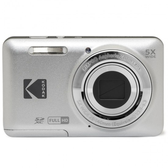 Aparat Foto Kodak PixPro FZ55, 16 MP, Zoom 5X, Vlogging, Full HD – 1080p, Silver