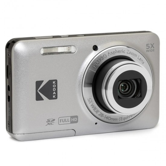 Aparat Foto Kodak PixPro FZ55, 16 MP, Zoom 5X, Vlogging, Full HD – 1080p, Silver