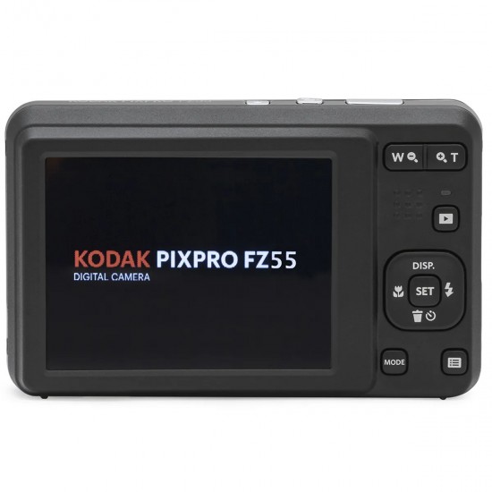 Pachet Aparat Foto Kodak PixPro FZ55, 16 MP, Zoom 5X, Vlogging, Full HD – 1080p, include geanta transport si card 64 GB Kodak, Silver