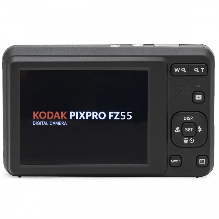 Pachet Aparat Foto Kodak PixPro FZ55, 16 MP, Zoom 5X, Vlogging, Full HD – 1080p, include geanta transport si card 64 GB Kodak, Silver